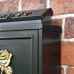Gold Rose "Oxford" Wall Mounted Post Box 10 Gold Rose "Oxford" Wall Mounted Post Box -House Sign Discount Store dsc 6752