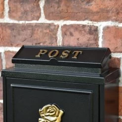 Gold Rose "Oxford" Wall Mounted Post Box 14 Gold Rose "Oxford" Wall Mounted Post Box -House Sign Discount Store dsc 6758