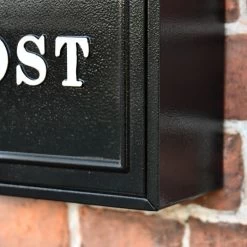 Black & Yellow "Oxford" Sunflower Wall Mounted Post Box -House Sign Discount Store dsc 6809