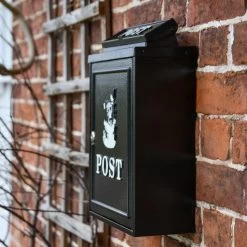 Black & White "Oxford" Border Collie Wall Mounted Post Box -House Sign Discount Store dsc 6863