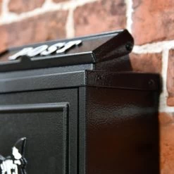 Black & White "Oxford" Border Collie Wall Mounted Post Box -House Sign Discount Store dsc 6888