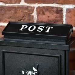 Black & White "Oxford" Border Collie Wall Mounted Post Box -House Sign Discount Store dsc 6894