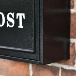 Black & Red "Oxford" Tractor Wall Mounted Post Box -House Sign Discount Store dsc 6940