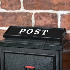 Black & Red "Oxford" Tractor Wall Mounted Post Box -House Sign Discount Store dsc 6948