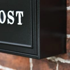 Black "Oxford Down" Wall Mounted Post Box -House Sign Discount Store dsc 6991