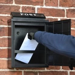 Black & White "Oxford" Holstein Wall Mounted Post Box -House Sign Discount Store dsc 7087