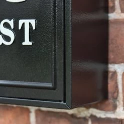 Black "Oxford" White Westie Wall Mounted Post Box -House Sign Discount Store dsc 7122