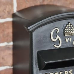 Black & Gold "Goldney" King George Curved Roof Post Box -House Sign Discount Store dsc 9516 copy
