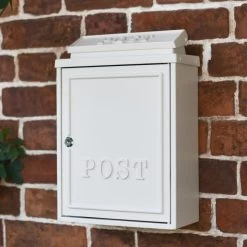 French Cream "Oxford" Wall Mounted Post Box With Lock