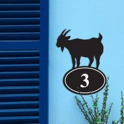 Mountain Goat Iron House Number Sign -House Sign Discount Store goat iron house number sign 3