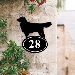 Golden Retriever Iron House Number Sign -House Sign Discount Store golden retriever house number sign 2