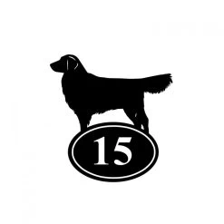 Golden Retriever Iron House Number Sign