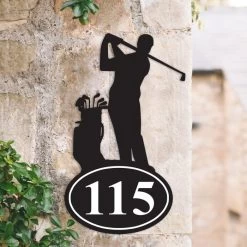 Golfer Iron House Number Sign 10 Golfer Iron House Number Sign -House Sign Discount Store golfer iron house number sign