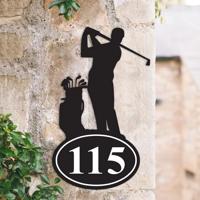 Golfer Iron House Number Sign 6 Golfer Iron House Number Sign - Image 4