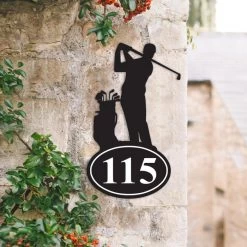 Golfer Iron House Number Sign 9 Golfer Iron House Number Sign -House Sign Discount Store golfer iron house number sign 2