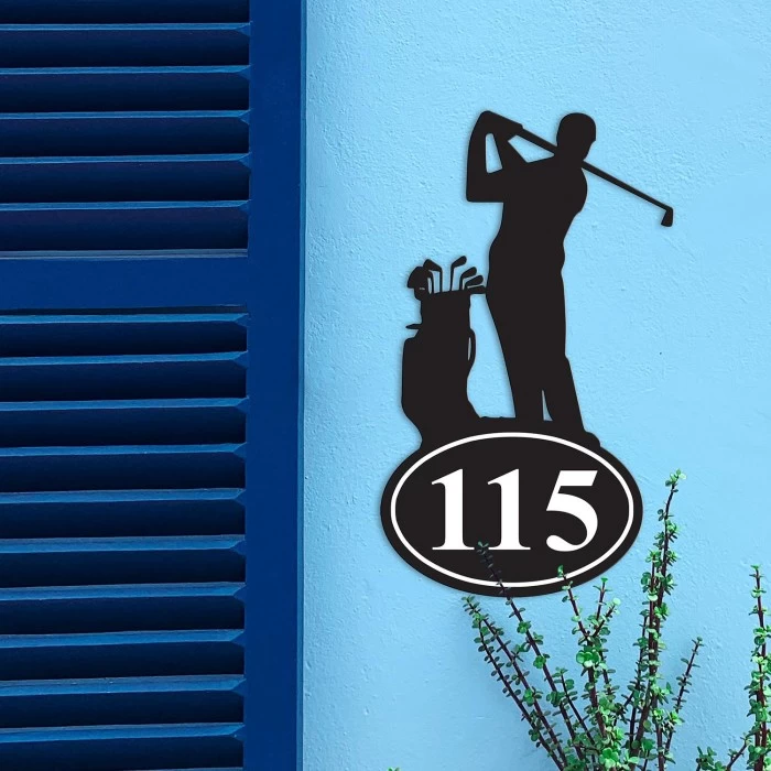 Golfer Iron House Number Sign 7 Golfer Iron House Number Sign - Image 5