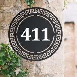 Circular Greek Iron House Number Sign -House Sign Discount Store greek house number sign 4