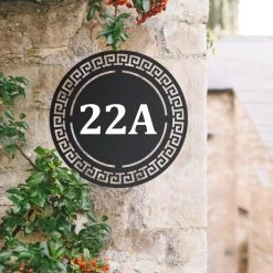 Circular Greek Iron House Number Sign -House Sign Discount Store greek house number sign 5