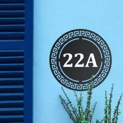 Circular Greek Iron House Number Sign -House Sign Discount Store greek house number sign 6