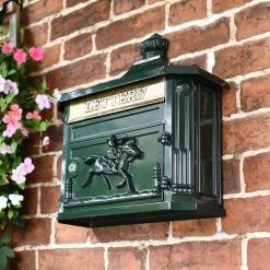Green "Odell" Wall Mounted Post Box 15 Green "Odell" Wall Mounted Post Box -House Sign Discount Store green odell wall mounted post box 4 1
