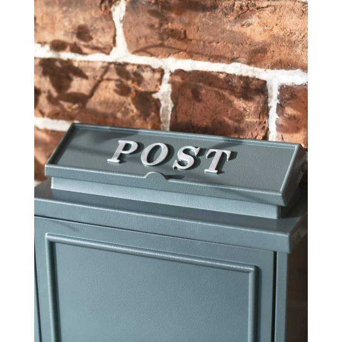 Grey "Oxford" Wall Mounted Post Box With Silver Text 6 Grey "Oxford" Wall Mounted Post Box With Silver Text - Image 4