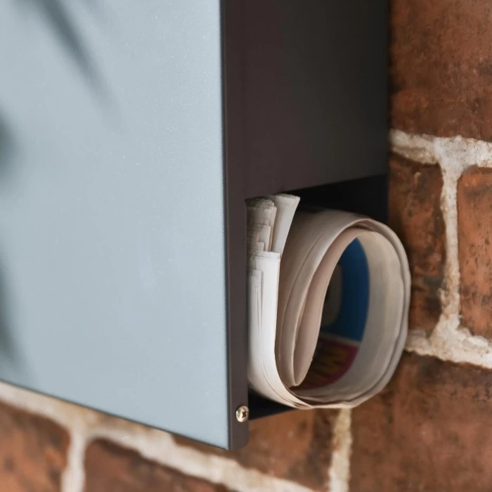 Grey & Silver "Harmonious" Wall Mounted Post Box & Newspaper Holder 6 Grey & Silver "Harmonious" Wall Mounted Post Box & Newspaper Holder - Image 4