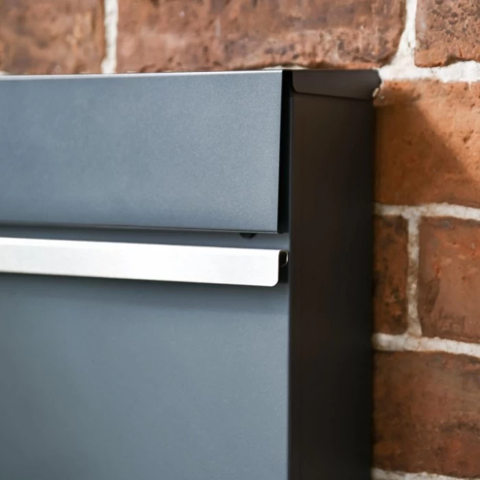 Grey & Silver "Harmonious" Wall Mounted Post Box & Newspaper Holder 7 Grey & Silver "Harmonious" Wall Mounted Post Box & Newspaper Holder - Image 5