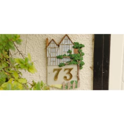 Hand Painted "Tudor Mansion" Architectural House Sign 5 Hand Painted "Tudor Mansion" Architectural House Sign -House Sign Discount Store handpaintedhousenumberplaque8 2