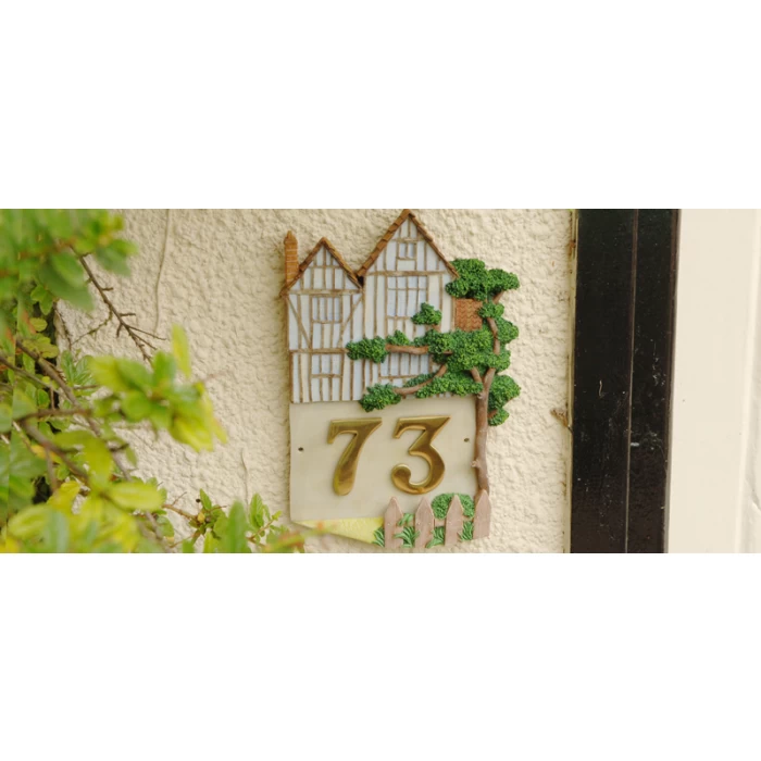 Hand Painted "Tudor Mansion" Architectural House Sign 4 Hand Painted "Tudor Mansion" Architectural House Sign - Image 2