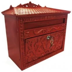 "Horncastle Abbey" Red Wall Mounted Post Box -House Sign Discount Store horncastle red 1