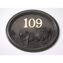 House Number - Bronze Finish - Bulldog - House Sign