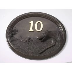 House Number - Bronze Finish - Greyhound - House Sign