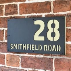 Cream "Smithfield" House Sign -House Sign Discount Store house sign cream ral 9002 2