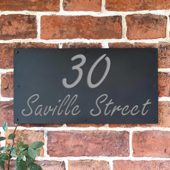 Light Grey "Saville" House Sign 3 Light Grey "Saville" House Sign
