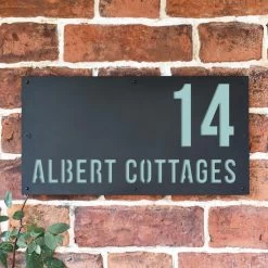 Pastel Turquoise "Albert" House Sign