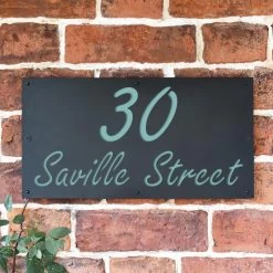 Pastel Turquoise "Saville" House Sign