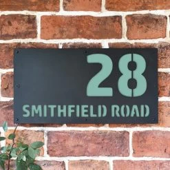 Pastel Turquoise "Smithfield" House Sign