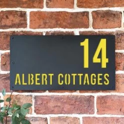 Zinc Yellow "Albert" House Sign
