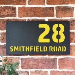 Zinc Yellow "Smithfield" House Sign