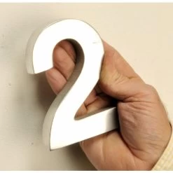 Polished Aluminium Bold Rear Fix Numbers -House Sign Discount Store image011 2
