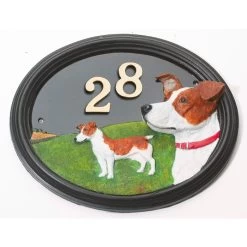 House Sign - Hand Painted - Jack Russell -House Sign Discount Store jack russel house number plaque