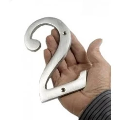 Large Satin Chrome House Numbers