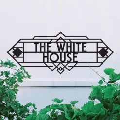 Art Deco Iron House Name Sign- Large