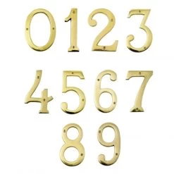 6 Inch Extra Large Polished Brass Numbers -House Sign Discount Store large 6 inch brass house numbers group