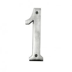 Large Satin Chrome House Numbers -House Sign Discount Store large brush silver 1