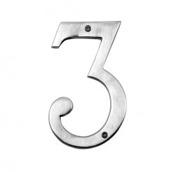 Large Satin Chrome House Numbers -House Sign Discount Store large brush silver 3 copy