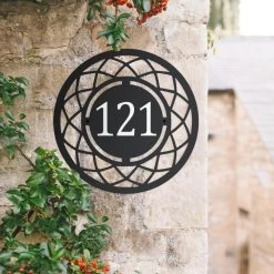 Circular Lattice Iron House Number Sign 11 Circular Lattice Iron House Number Sign -House Sign Discount Store lattice frame circular house number 1