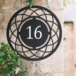Circular Lattice Iron House Number Sign 12 Circular Lattice Iron House Number Sign -House Sign Discount Store lattice frame circular house number 5