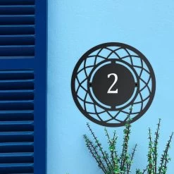 Circular Lattice Iron House Number Sign 9 Circular Lattice Iron House Number Sign -House Sign Discount Store lattice frame circular house number 6