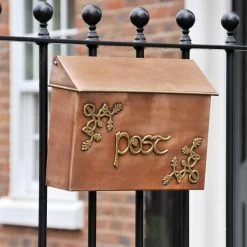 "Drustan" Antique Copper And Brass Celtic Design Post Box -House Sign Discount Store lb005 antique copper mail box celtic designon fence 1